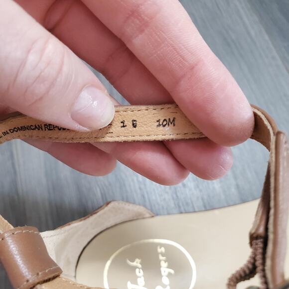 Jack Rogers Sandals Womens Size 10 Brown Tan Lauren Ankle Strap Flat Medallion - Picture 6 of 7